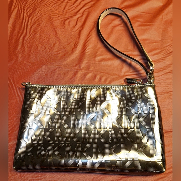 Michael Kors Wristlet Mirror Metallic Monogram 7.5"×4.5" E.U.C. - Picture 3 of 8